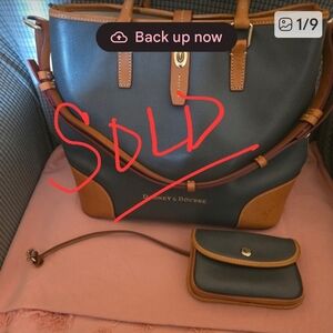 SOlD- Dooney & Bourke Gray and Tan Shelby Tote